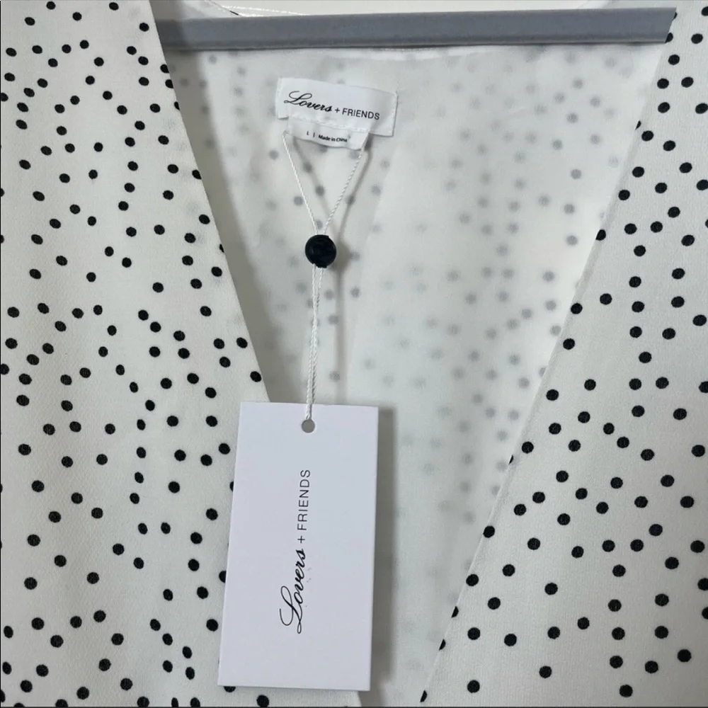 Lovers + Friends White Polka Dot V-Neck Jumpsuit - Picture 8 of 9